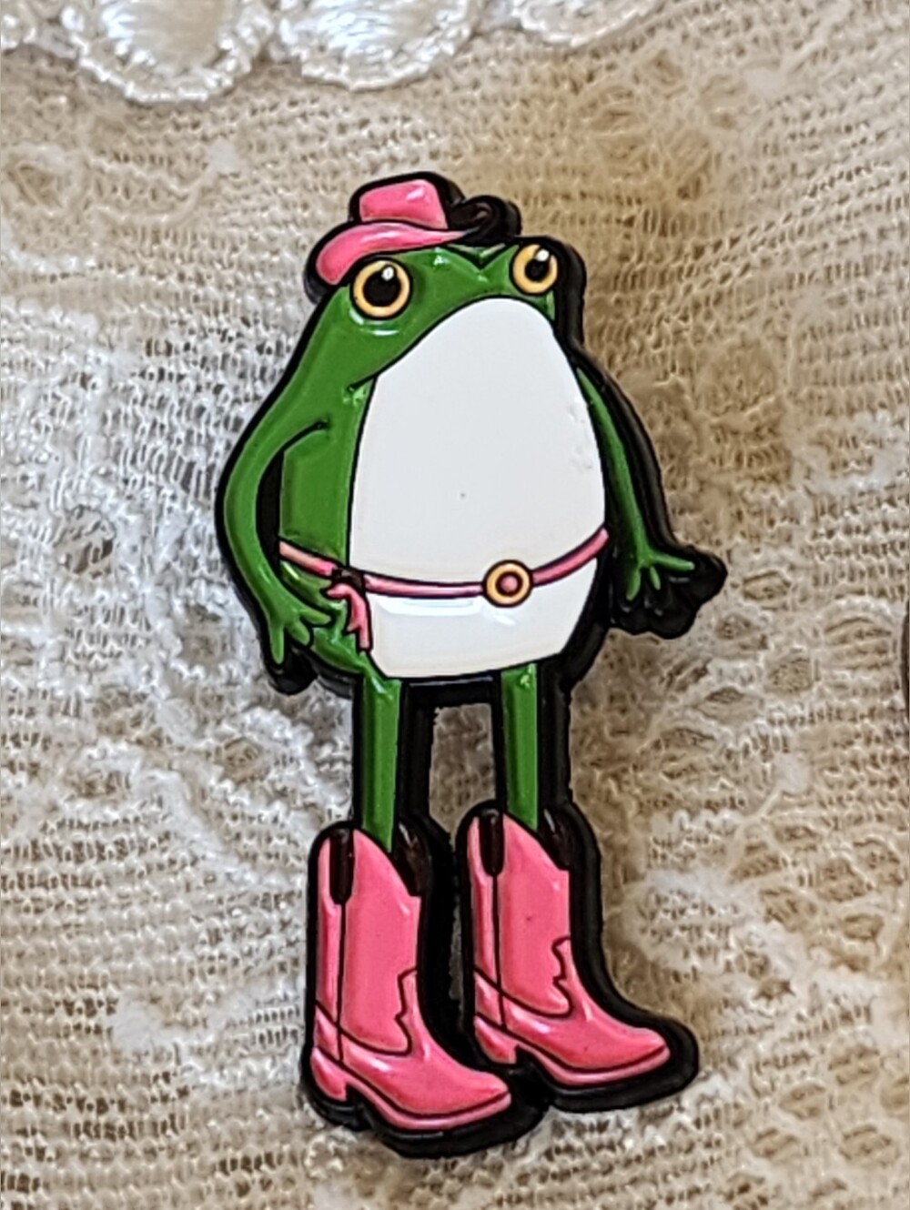 🐸💋 Fabulous Frog in Boots Enamel Pin